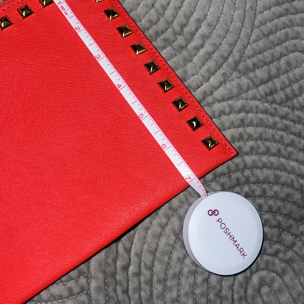 NWOT Michael Kors Red Studded Wristlet Clutch - Picture 14 of 14